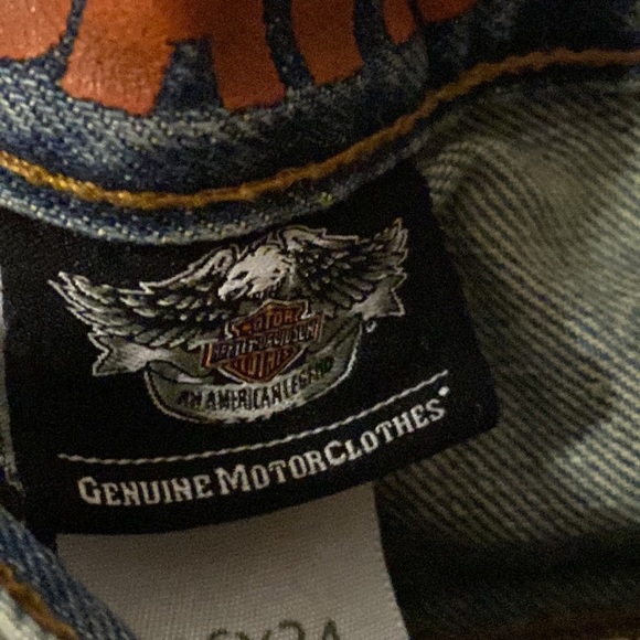 Harley Davidson Motorcycle Jeans Medium Blue Wash Size 36 X 34 - Picture 10 of 12